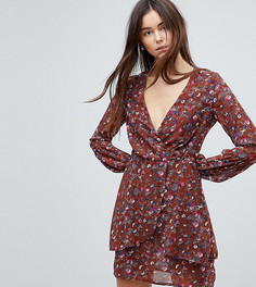 Платье с цветочным принтом и запахом Parisian Tall - Красный
