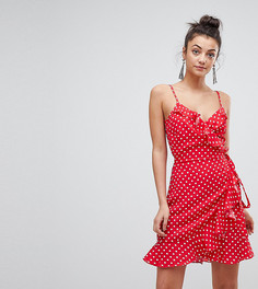 Платье мини в горошек с запахом ASOS TALL - Мульти