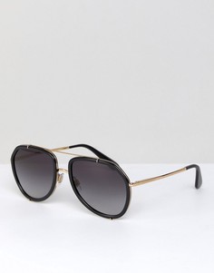 Черные солнцезащитные очки-авиаторы 55 мм Dolce &amp; Gabbana 0DG2161 - Черный