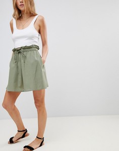 Хлопковая расклешенная мини-юбка с карманами ASOS - Зеленый