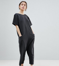 Комбинезон с заниженной проймой ASOS PETITE - Черный