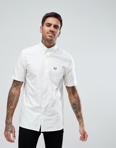 Белая оксфордская рубашка с короткими рукавами Fred Perry - Белый