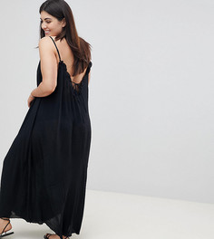 Платье макси с овальным вырезом на спине ASOS CURVE - Черный