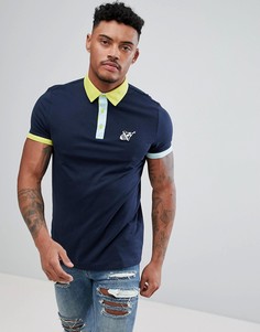 Поло с вышивкой на груди ASOS DESIGN - Темно-синий