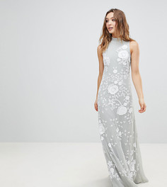 Платье макси с высоким воротом Frock And Frill - Серый