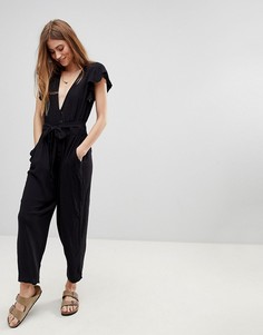 Комбинезон с глубоким вырезом Free People - Черный