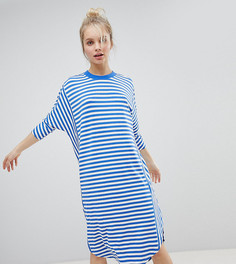 Трикотажное оversize-платье в полоску Monki - Мульти