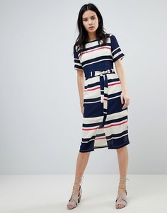 Платье миди в полоску с ремнем Sugarhill Boutique Heidi - Мульти