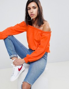 Свитшот с оборкой и открытыми плечами ASOS DESIGN - Красный