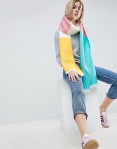 Мягкий длинный шарф в стиле колор блок ASOS - Мульти