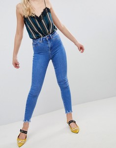 Джинсы скинни с необработанными краями New Look Jenny - Синий