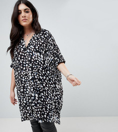 Свободное платье со звериным принтом Religion Plus - Черный