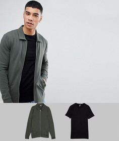 Набор из облегающей куртки Харрингтон и обтягивающей футболки ASOS - Мульти