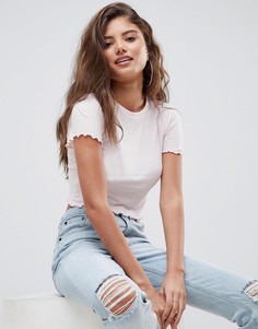 Кроп-топ в рубчик ASOS DESIGN - Розовый