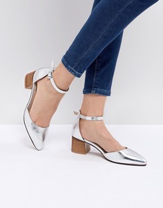 Туфли на каблуке с острым носком ASOS TAIYA - Серебряный
