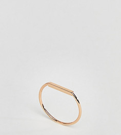 Покрытое розовым золотом серебряное кольцо с планкой ASOS DESIGN - Медный
