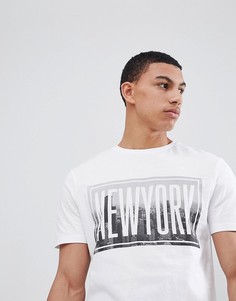 Белая футболка с принтом New Look - Белый