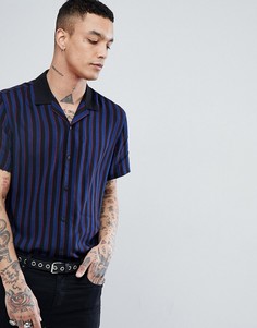 Оversize-рубашка в полоску ASOS DESIGN - Темно-синий