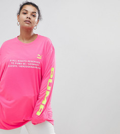 Розовый лонгслив с логотипом Puma эксклюзивно для ASOS Plus - Розовый