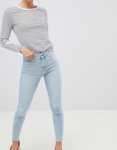Джинсы скинни с завышенной талией и необработанными краями New Look Vanessa - Синий
