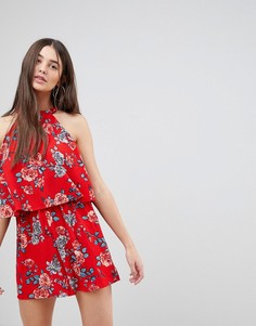 Ромпер с цветочным принтом Ax Paris - Красный