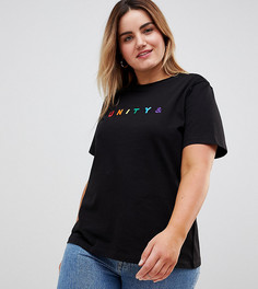 Свободная футболка с вышивкой ASOS x GLAAD Curve - Черный