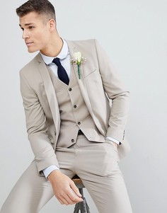 Светло-бежевый пиджак узкого кроя ASOS DESIGN Wedding - Серый