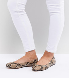 Балетки для широкой стопы ASOS DESIGN Lassie - Бежевый
