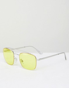Солнцезащитные очки-авиаторы с желтыми затемненными стеклами Jeepers Peepers - Серебряный