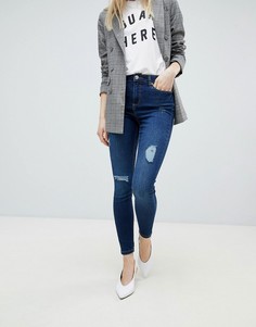 Состаренные джинсы скинни Miss Selfridge - Черный