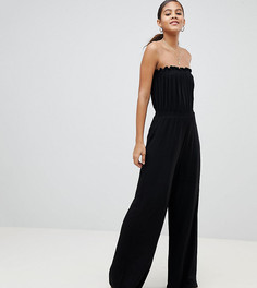 Трикотажный комбинезон-бандо с широкими штанинами ASOS DESIGN Tall - Черный