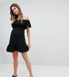 Сарафан с открытыми плечами и ярусной юбкой ASOS DESIGN Maternity - Черный