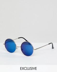 Круглые серебристые солнцезащитные очки Reclaimed Vintage Inspired эксклюзивно для ASOS - Серебряный