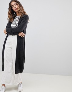 Длинный кардиган из пушистой пряжи ASOS DESIGN - Серый