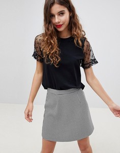 Футболка с рукавами из сетки добби ASOS DESIGN - Черный