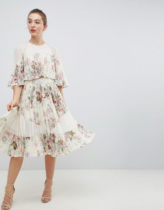 Платье миди с цветочным принтом ASOS DESIGN - Розовый