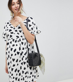 Свободное платье мини с принтом и V-образным вырезом на груди и спине ASOS DESIGN Maternity - Мульти
