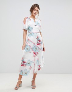 Платье с цветочным принтом и асимметричным подолом Coast - Белый