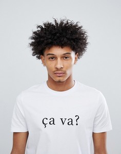 Футболка с принтом Ça va ASOS DESIGN - Белый