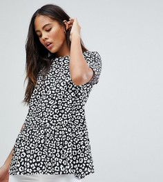 Топ с оборкой и звериным принтом ASOS DESIGN Tall - Мульти