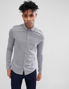 Трикотажная рубашка узкого кроя Jack &amp; Jones Premium - Темно-синий