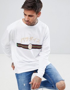Белый лонгслив с принтом New Look - Белый
