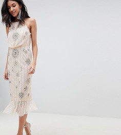 Платье-футляр на бретельках и с декоративной отделкой ASOS DESIGN Tall - Розовый