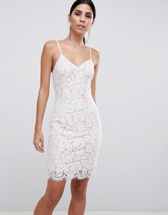 Платье с ремешками и фактурными краями Ax Paris - Кремовый