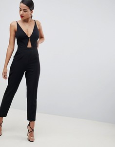 Комбинезон на бретелях с вырезами ASOS DESIGN - Черный