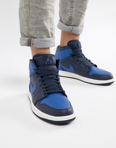 Синие кроссовки средней высоты Nike Air Jordan 1 554724-412 - Синий