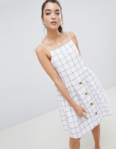 Клетчатый сарафан мини на пуговицах ASOS DESIGN - Мульти