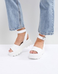 Кожаные сандалии на платформе ASOS DESIGN - Белый