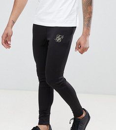 Черные зауженные джоггеры с золотистым логотипом SikSilk TALL эксклюзивно для ASOS - Черный