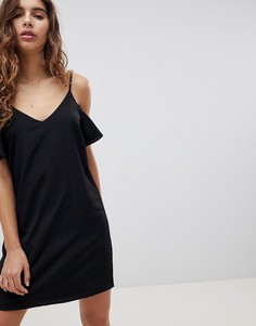 Платье-комбинация с открытыми плечами Glamorous - Черный